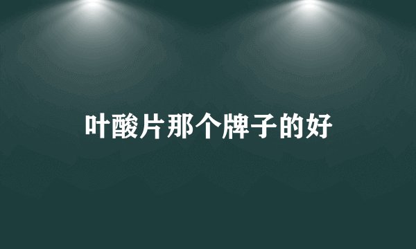 叶酸片那个牌子的好
