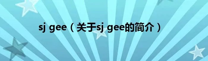 sj gee（关于sj gee的简介）