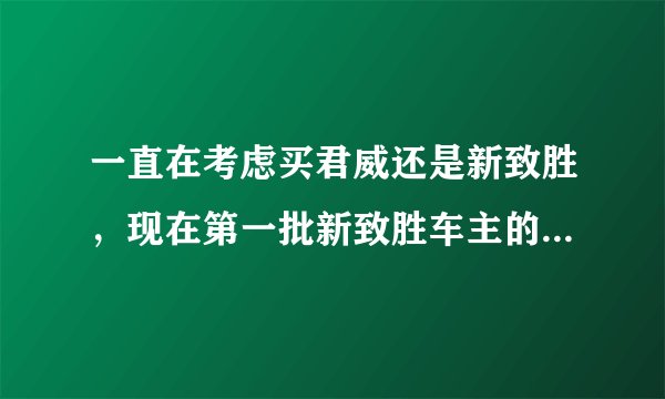 一直在考虑买君威还是新致胜，现在第一批新致胜车主的用车情况应该都出了吧？能给小弟介绍一下吗？