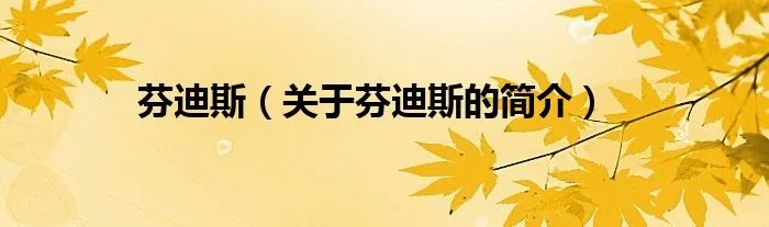 芬迪斯（关于芬迪斯的简介）
