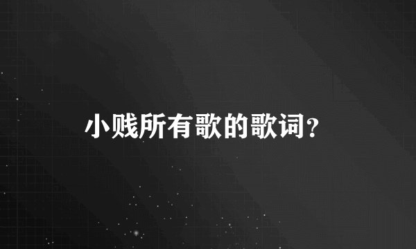 小贱所有歌的歌词？