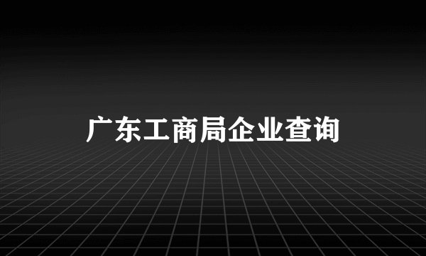 广东工商局企业查询