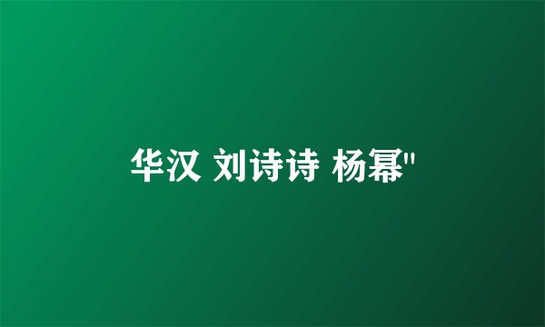 华汉 刘诗诗 杨幂
