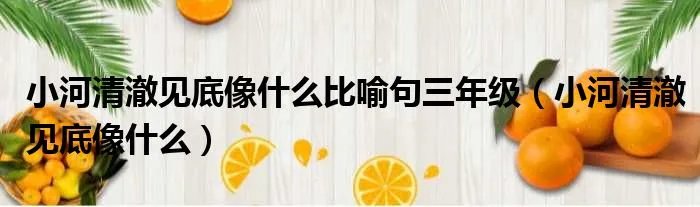 小河清澈见底像什么比喻句三年级（小河清澈见底像什么）