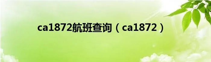 ca1872航班查询（ca1872）