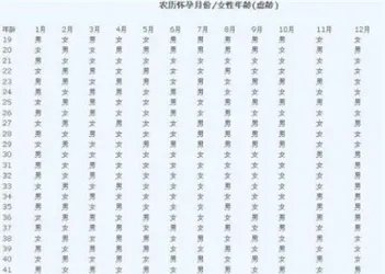 2020年清宫表生男生女图