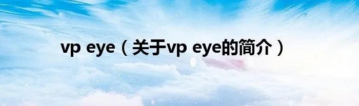 vp eye（关于vp eye的简介）