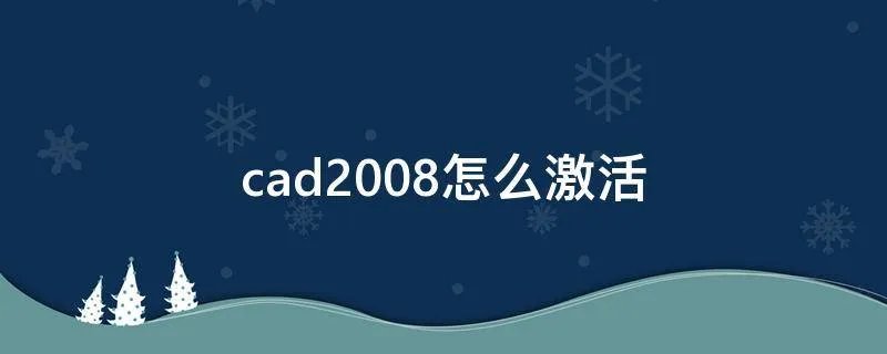 cad2008怎么激活