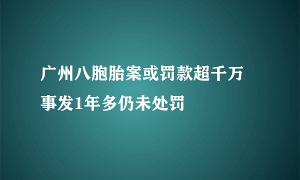 广州八胞胎案或罚款超千万 事发1年多仍未处罚