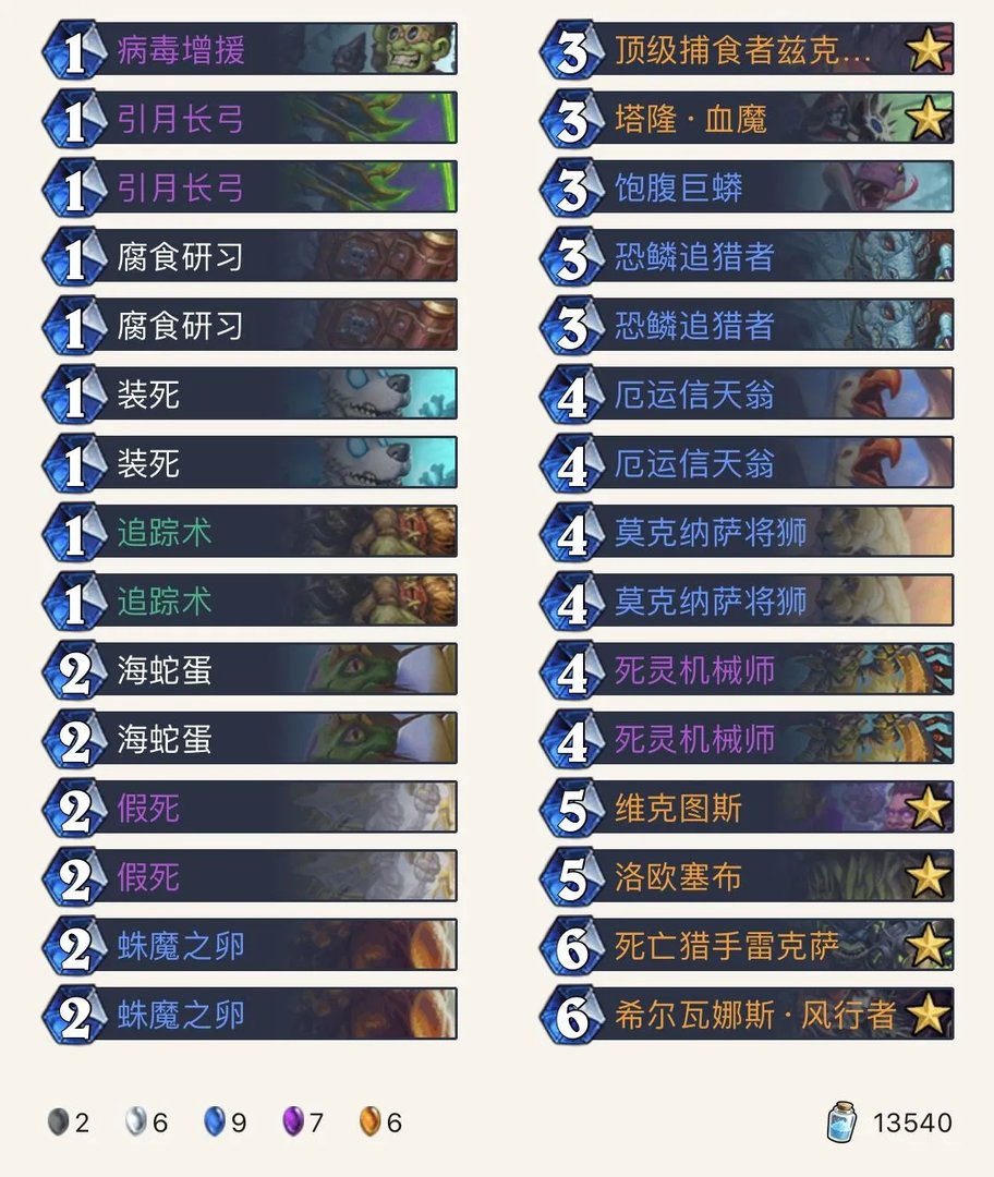 炉石传说2021狂野亡语猎攻略