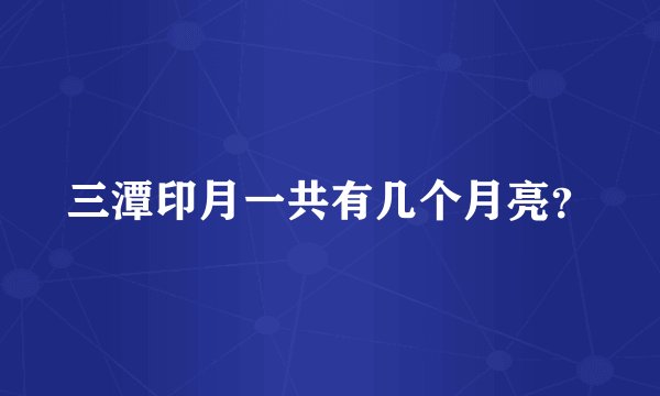 三潭印月一共有几个月亮?