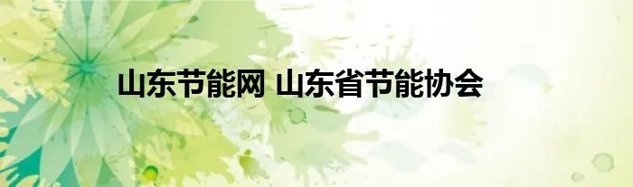 山东节能网 山东省节能协会