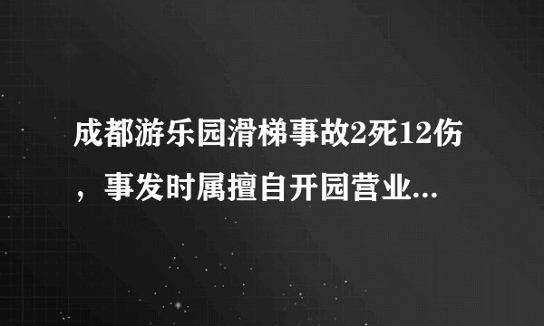 成都游乐园滑梯事故2死12伤，事发时属擅自开园营业, 你怎么看？