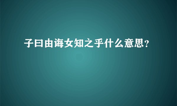子曰由诲女知之乎什么意思？