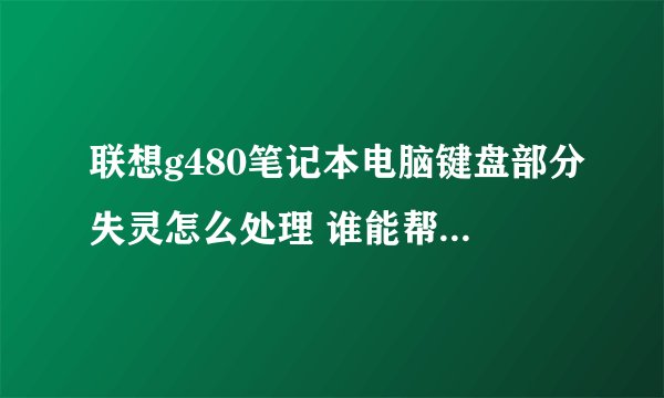 联想g480笔记本电脑键盘部分失灵怎么处理 谁能帮我下 谢谢