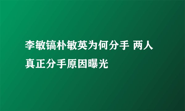 李敏镐朴敏英为何分手 两人真正分手原因曝光