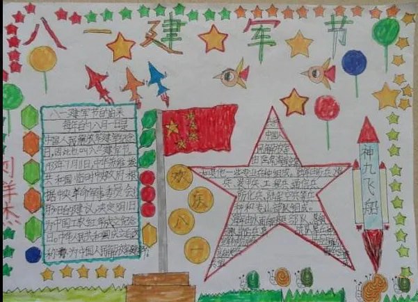 八一建军节手抄报简单又漂亮图片