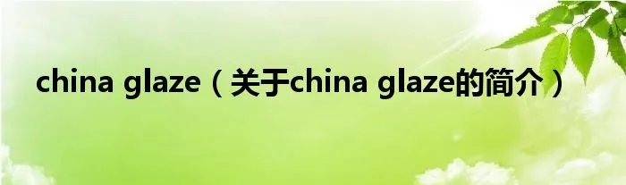 china glaze（关于china glaze的简介）