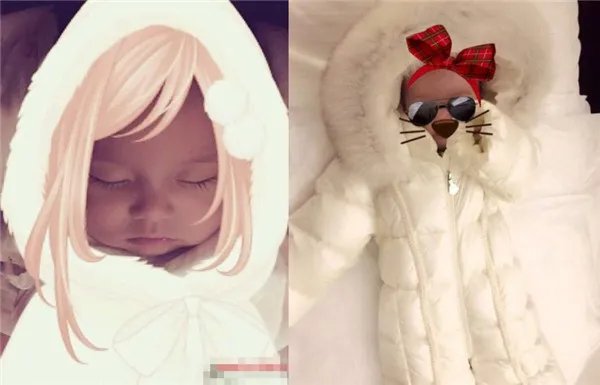 昆凌微博晒小周周全身照 穿妈妈羽绒服似雪人