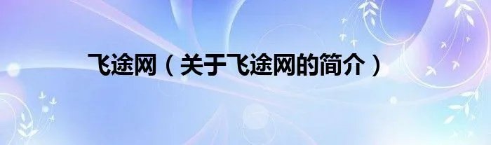 飞途网（关于飞途网的简介）