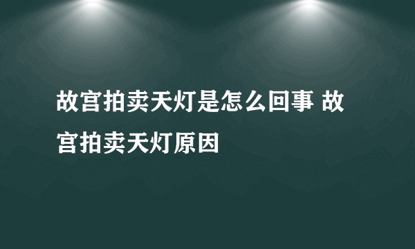 故宫拍卖天灯是怎么回事 故宫拍卖天灯原因
