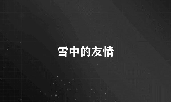 雪中的友情