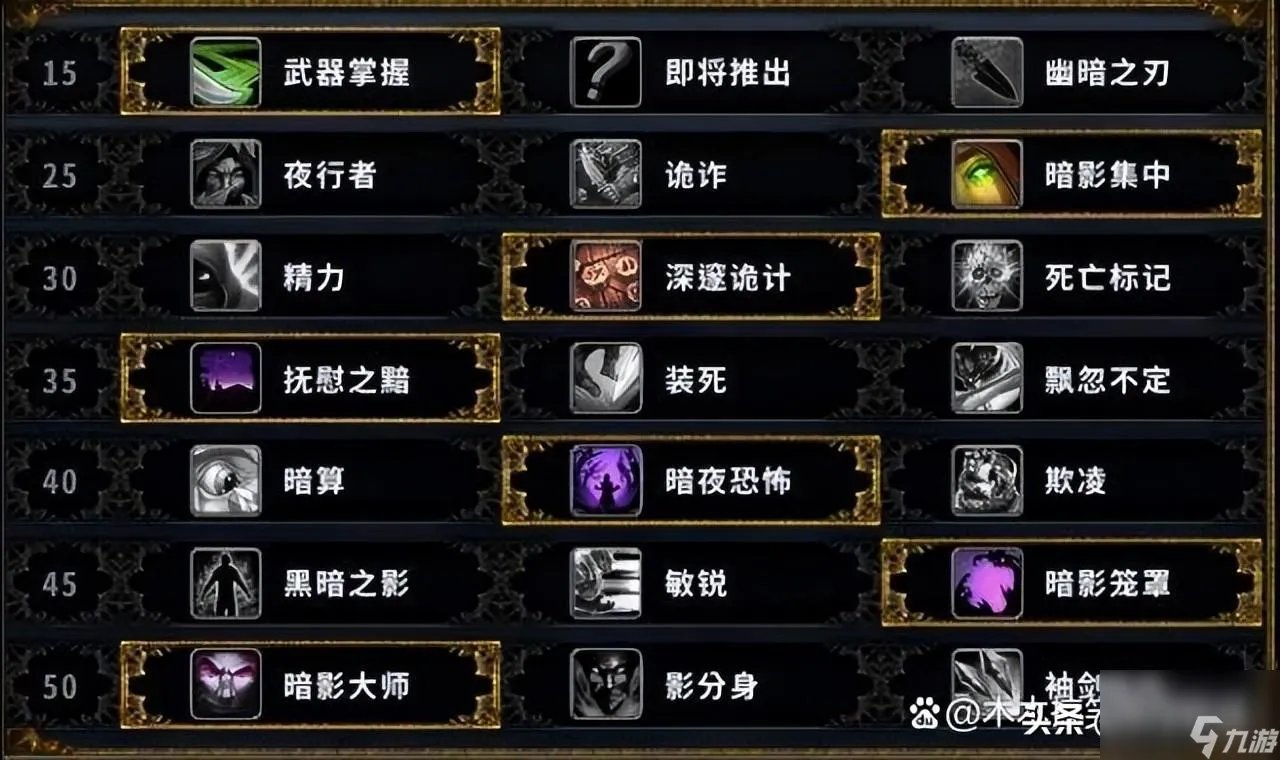 魔兽世界敏锐贼天赋怎么点 盗贼天赋推荐