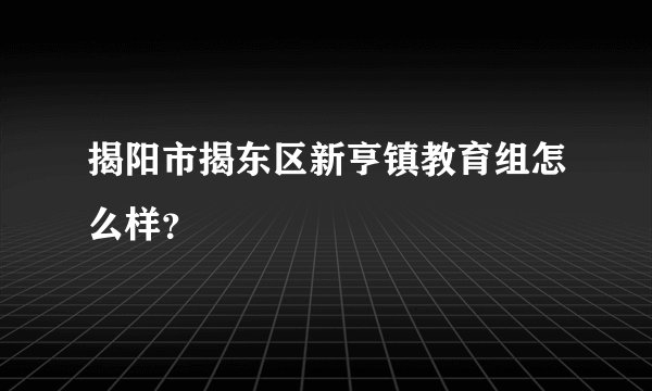 揭阳市揭东区新亨镇教育组怎么样？