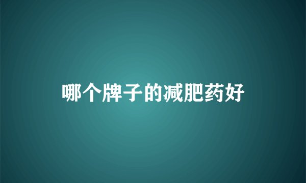 哪个牌子的减肥药好