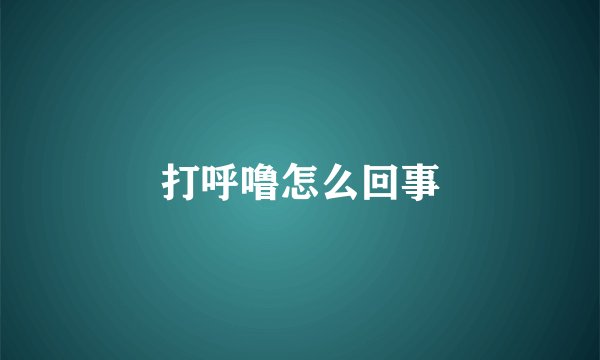 打呼噜怎么回事