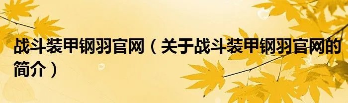 战斗装甲钢羽官网(关于战斗装甲钢羽官网的简介)
