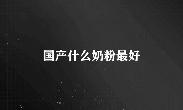 国产什么奶粉最好