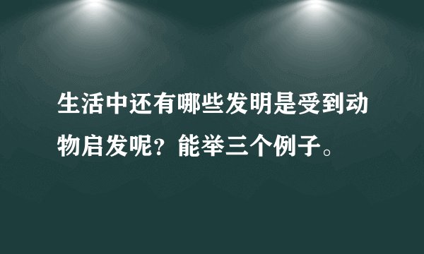 生活中还有哪些发明是受到动物启发呢?能举三个例子。