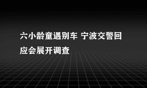 六小龄童遇别车 宁波交警回应会展开调查