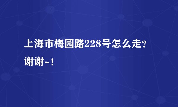 上海市梅园路228号怎么走?谢谢~!