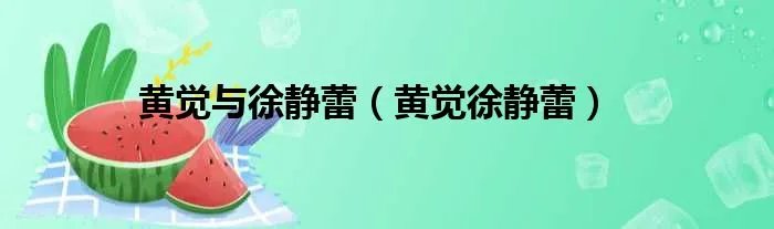 黄觉与徐静蕾（黄觉徐静蕾）