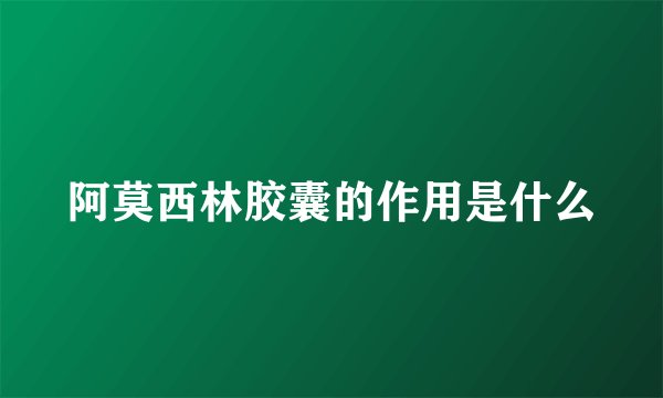 阿莫西林胶囊的作用是什么