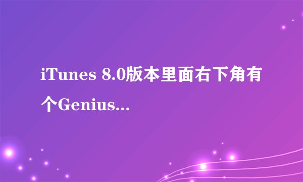 iTunes 8.0版本里面右下角有个Genius.是干什么的?