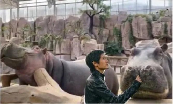 韩寒认养两头河马 河马名字太有亮点了!