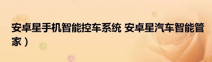 安卓星手机智能控车系统 安卓星汽车智能管家)