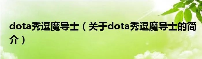dota秀逗魔导士（关于dota秀逗魔导士的简介）