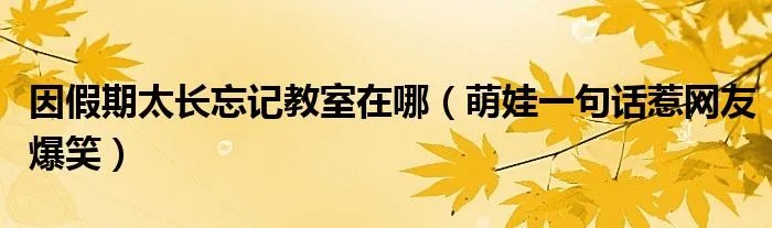 因假期太长忘记教室在哪（萌娃一句话惹网友爆笑）
