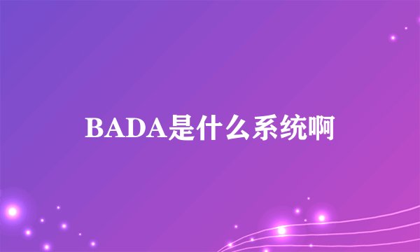 BADA是什么系统啊
