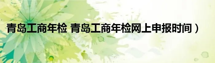 青岛工商年检 青岛工商年检网上申报时间）