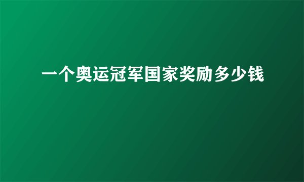 一个奥运冠军国家奖励多少钱