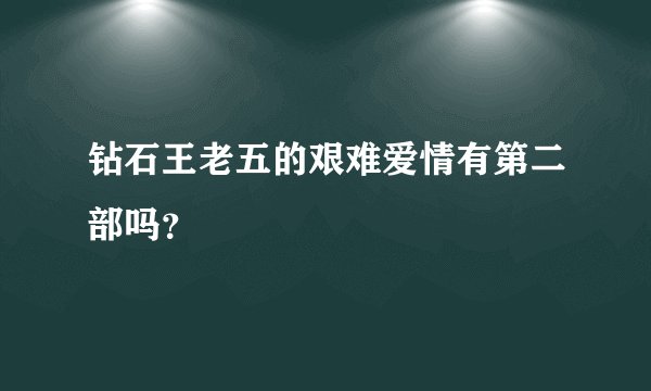 钻石王老五的艰难爱情有第二部吗？