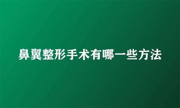 鼻翼整形手术有哪一些方法