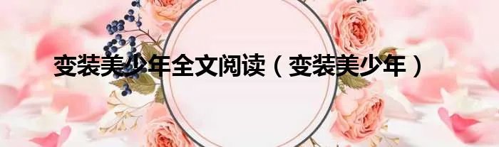 变装美少年全文阅读(变装美少年)