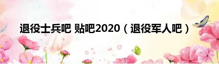 退役士兵吧 贴吧2020(退役军人吧)