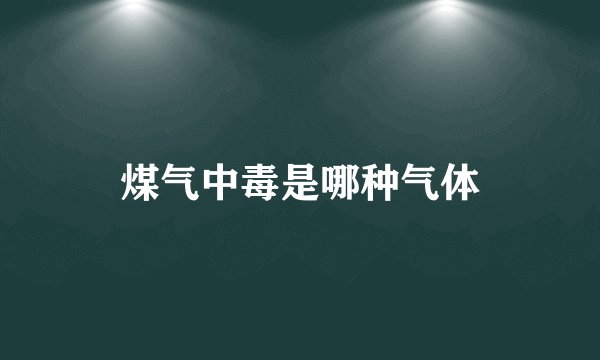 煤气中毒是哪种气体